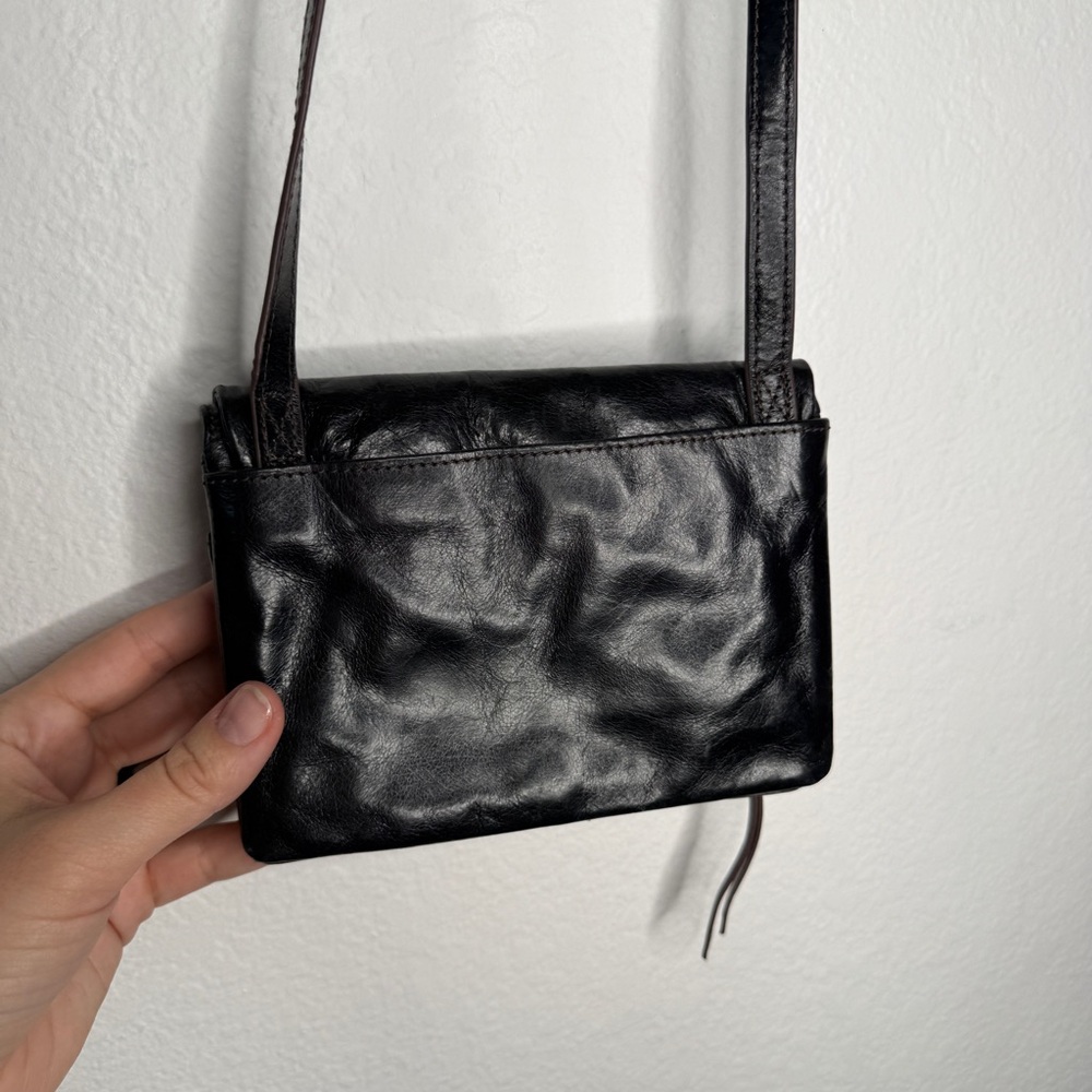 Hobo Glade Crossbody Black Leather Adjustable Strap Multi Pocket Bag - Picture 3 of 16
